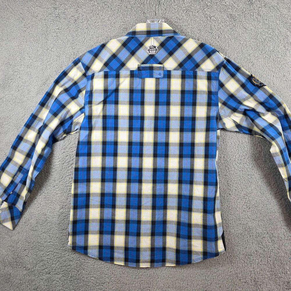 Akademiks Shirt Men's Plaid Blue White Button Up Long Sleeve AKDMKS Size 2XL - Picture 11 of 13